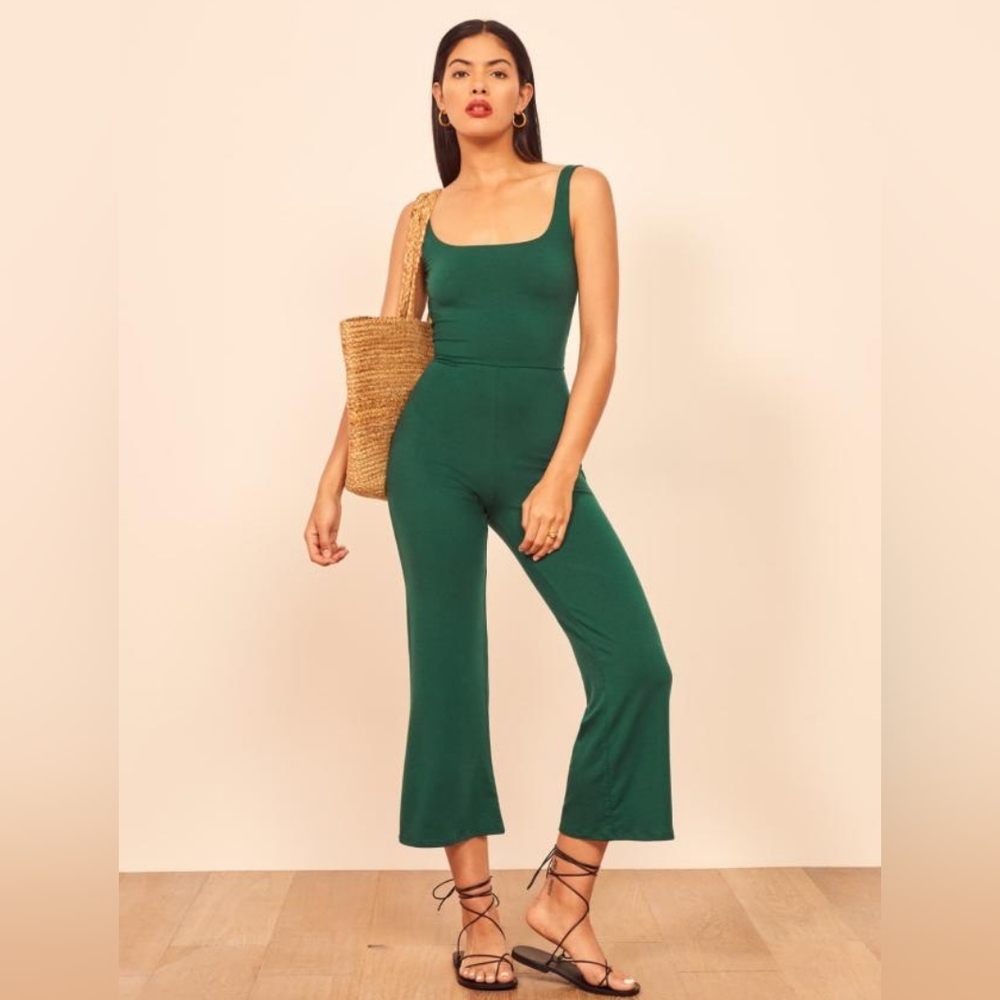 Reformation Rylee Jumpsuit Emerald, size Large